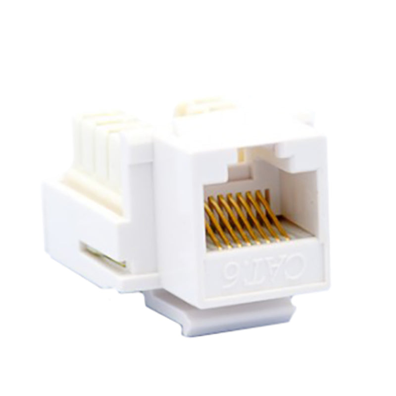 Cat-6 RJ45 Data Jack 90 Degree Keystone (White)
