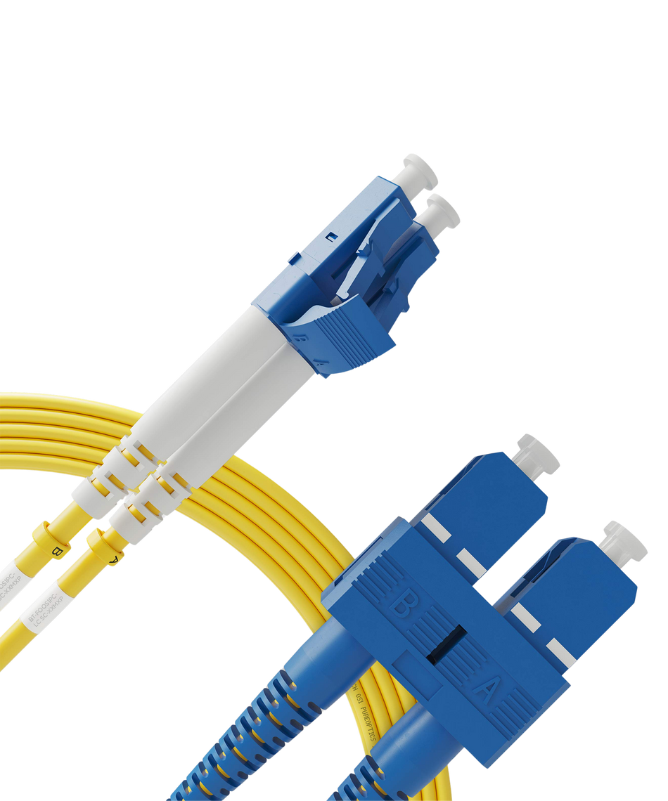 LC to SC Duplex Fibre Patch Lead