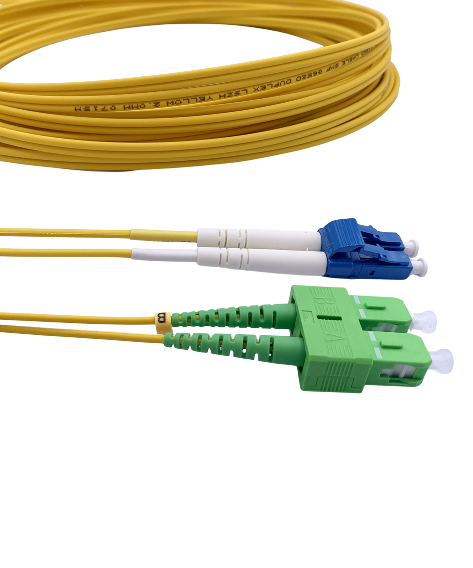 LC to SC/APC Duplex Fibre Patch Lead