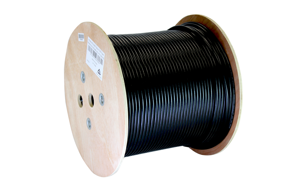 CAT6 UTP LAN Outdoor UV Stabilised Cable on a Reel | 305m Roll Black